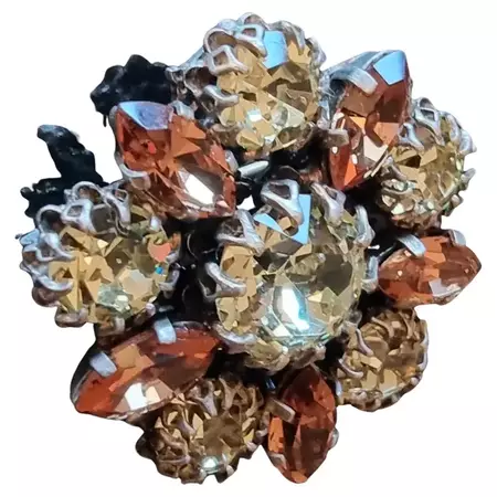CIS countess Cissy ZOLTOWSKA, Magnificent old BROOCH, vintage 50, High Fashion For Sale at 1stDibs
