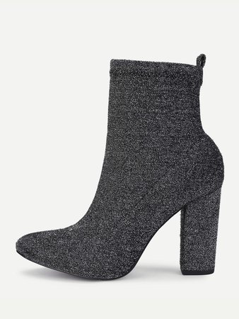 Almond Toe Block Heeled Ankle Boots
