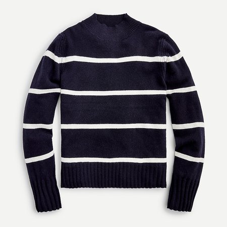 J.Crew: Cashmere Mockneck Sweater In Stripe For Women