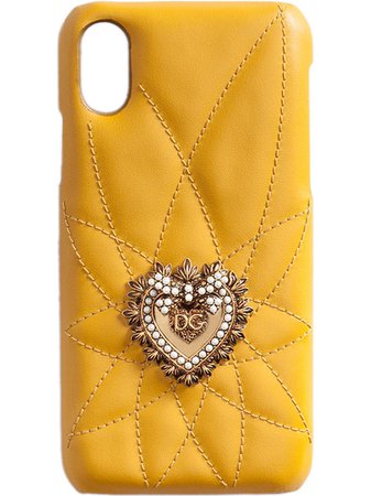 Shop yellow Dolce & Gabbana Devotion iPhone X case with Express Delivery - Farfetch