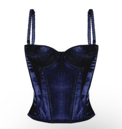 dark blue velvet corset