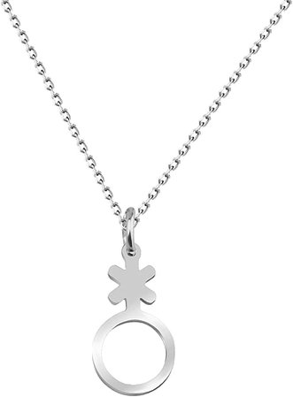 bobauna LGBT Nonbinary Gender Symbol Pendant Necklace Gender Neutral Jewelery Gay Pride Transgender Gift (Nonbinary necklace) | Amazon.com