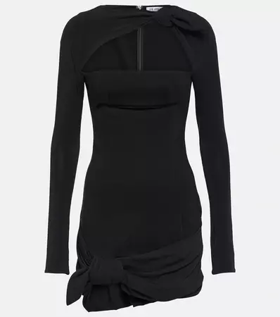 Donnie Cutout Jersey Minidress in Black - The Attico | Mytheresa