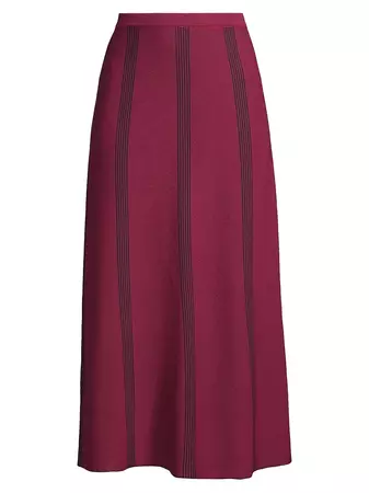 Shop Misook Striped Knit Midi Skirt | Saks Fifth Avenue