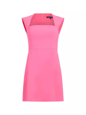 Whisper Ruth Square Neck Dress Neon Rose | French Connection US