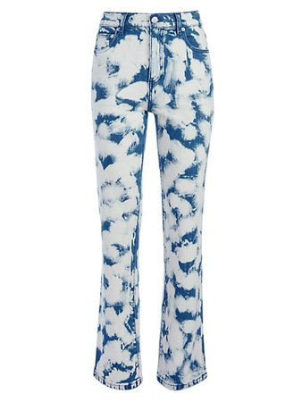 Shop Alice + Olivia Amazing High-Rise Bleached Straight-Leg Jeans | Saks Fifth Avenue
