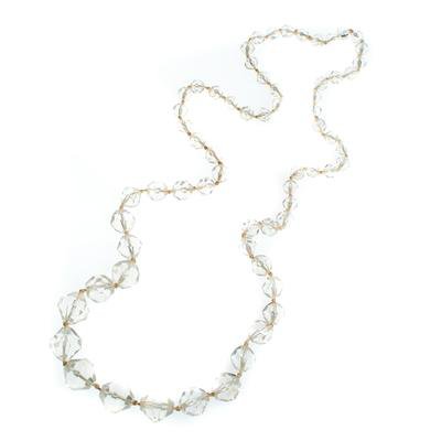 Vintage Art Deco Era Faceted Lucite Crystal Bead Necklace - Vintage Meet Modern