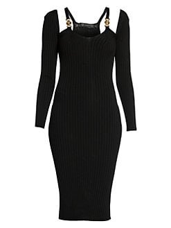 Versace Ribbed Black Dress