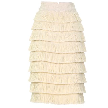White Wool Fringe Skirt | MySWESWI | Wolf & Badger