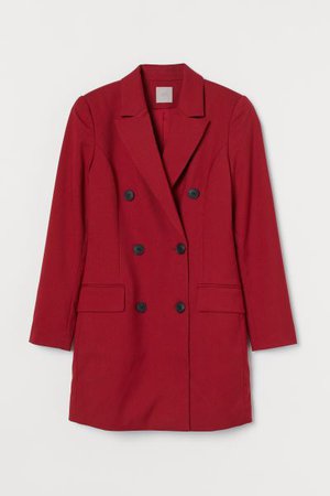 Double-breasted Jacket Dress - Deep red - Ladies | H&M US