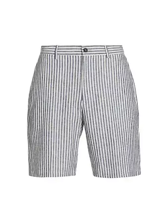 Saks Fifth Avenue Slim-Fit Stripe Linen-Blend Shorts | Saks Fifth Avenue