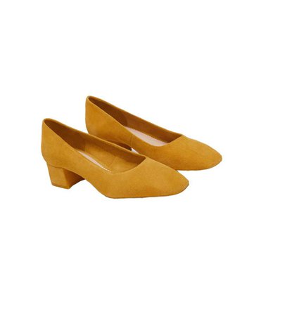 yellow block heel