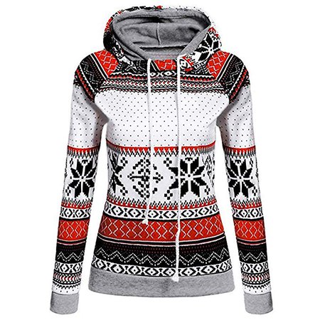 VOYOAO Women Ugly Christmas Sweater Long Sleeve Sweatshirts Hoodies Pullover at Amazon Women’s Clothing store