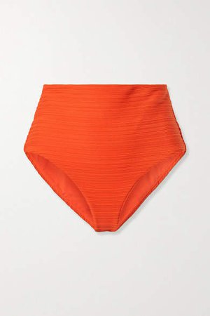 Lydia Ribbed Bikini Briefs - Bright orange