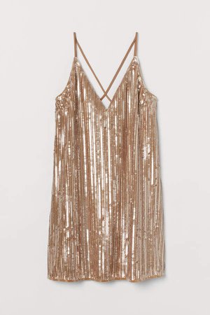 Sequined Dress - Brown