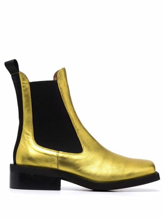 GANNI metallic Chelsea boots