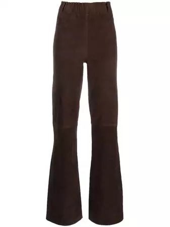Arma high-waisted Flared Suede Trousers - Farfetch