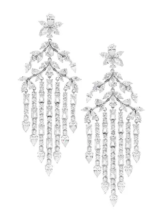 Shop Adriana Orsini Versailles Rhodium-Plated & Cubic Zirconia Chandelier Earrings | Saks Fifth Avenue