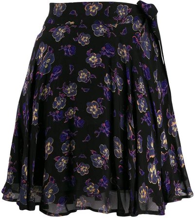 floral wrap mini skirt