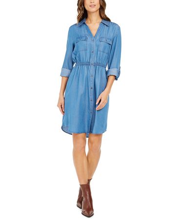 Style & Co Woven Utility Dress, Created For Macy's & Reviews - Dresses - Women - Macy's
