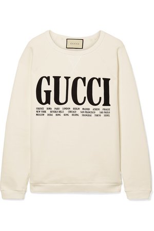 GUCCI Oversized printed cotton-terry sweatshirt