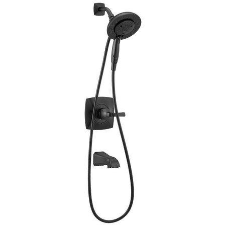Delta Vesna Matte Black 1-Handle Bathtub and Shower Faucet with Valve in the Shower Faucets department at Lowes.com