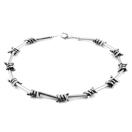 HZMAN Men's Punk Gothic Alloy Barbed Wire Necklace 20 Inch | Amazon.com