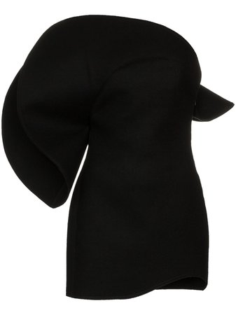 Saint Laurent, Oversized Flounce Wool Bustier Dress