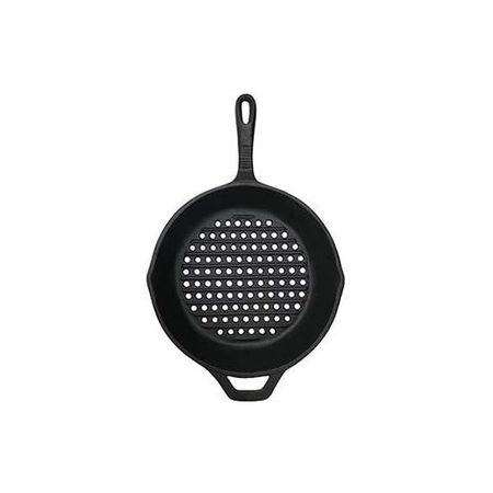 Cast Iron Round Grill Pan With Holes 10.25-In - Accessories | Grill Zone | Coastal Country