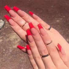 red french tip nail designs - Google Search