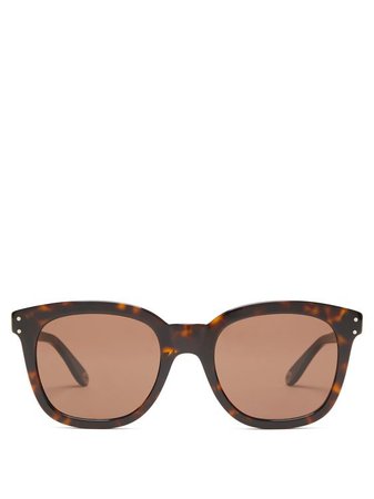 Gucci Logo-engraved round tortoise-acetate sunglasses