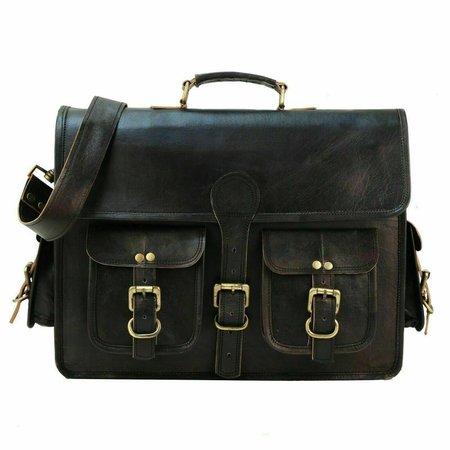 Men's Genuine Leather Vintage Laptop Messenger Handmade Briefcase Bag