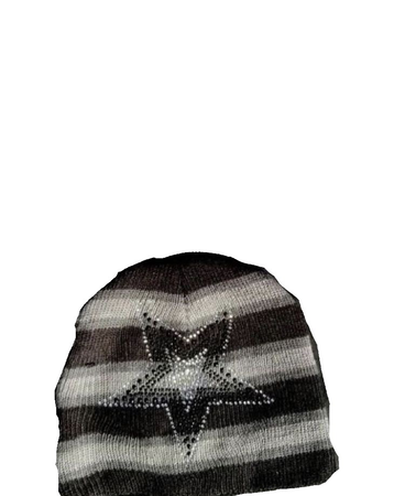 black, brown and gray star hat