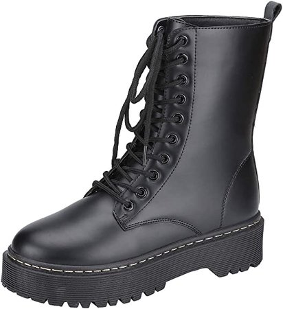 Amazon.com | Harper Shoes Womens Combat Boots Lace Up | Mid-Calf