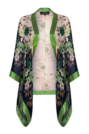 1940s vintage style summer shrug in fleur print silk georgette | Etsy