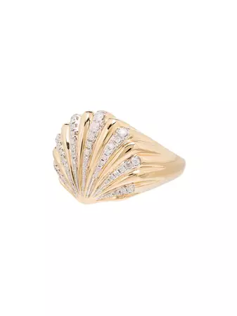 Yvonne Léon 18kt Gold Diamond Shell Ring - Farfetch