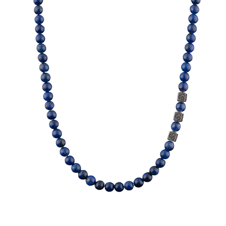 blue beaded necklace men