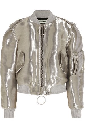 Off-White | Metallic taffeta bomber jacket | NET-A-PORTER.COM
