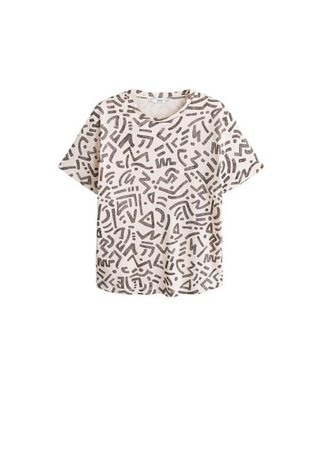 MANGO Printed cotton-blend t-shirt