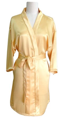 Gold Satin Robe Bridal party robes Sleepwear Maid of honor Spa | Etsy