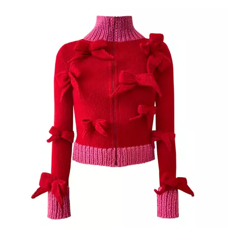 Red Bows Knit Sweater – Lirika Matoshi