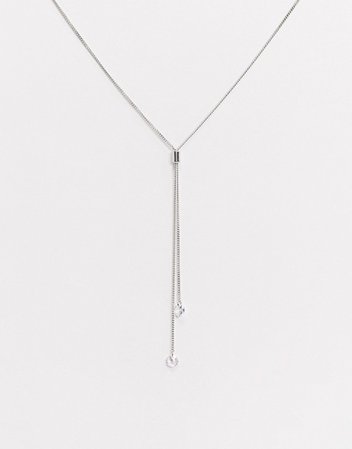 ALDO Sevayng drop crystal necklace in silver | ASOS