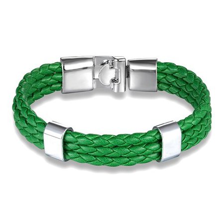 Vivid Men's Leather Wrap Bracelet - With Stainless Steel Clasp — Peaceful Island