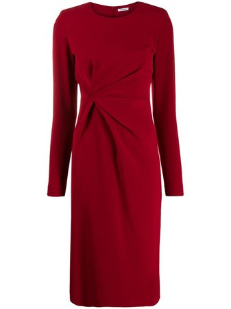 Red P.a.r.o.s.h. Twist Detail Midi Dress | Farfetch.com