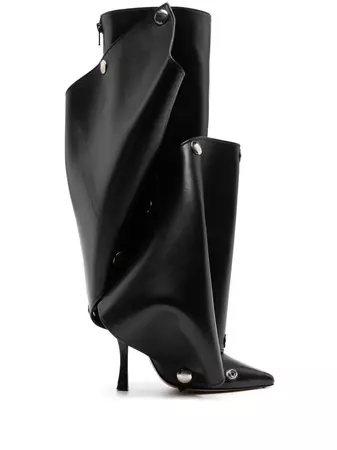 Y/Project press-stud Leather Knee Boots - Farfetch