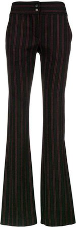 Pre-Owned stripe flared tailored trousers
