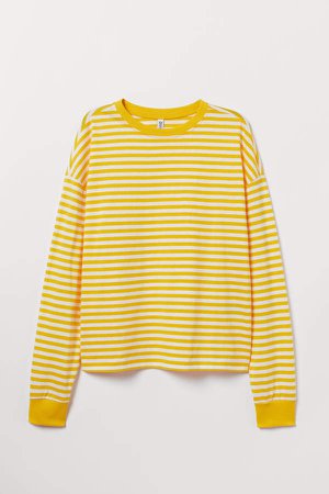Striped Jersey Top - Yellow