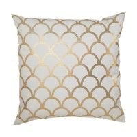 white and gold throw pillow