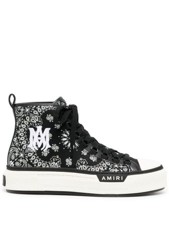 AMIRI bandana-print high-top Sneakers - Farfetch