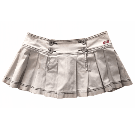 white pleated mini micro skirt